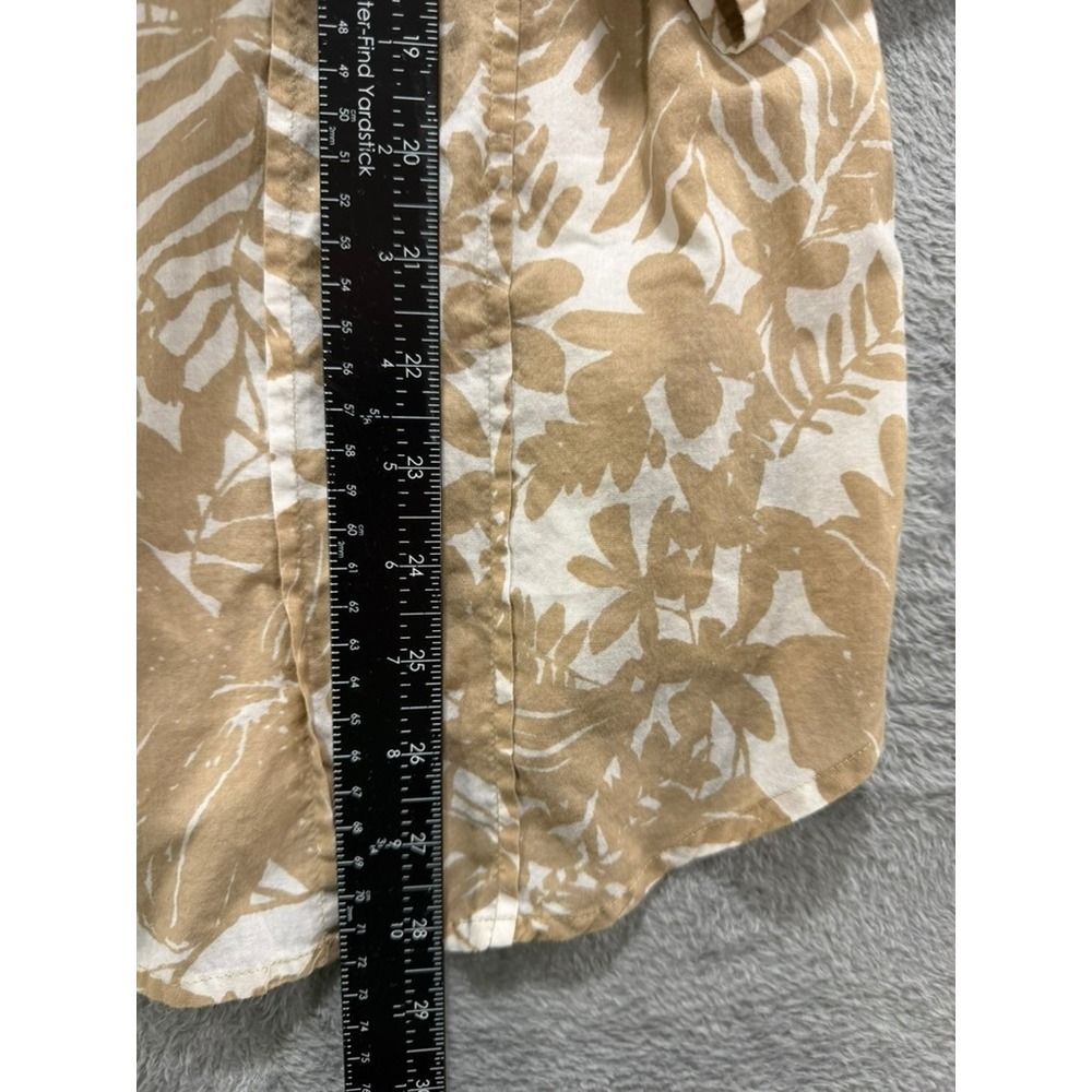 Liz Claiborne Button Up Shirt Women XL Beige Floral Tropical Casual Top - Picture 7 of 11